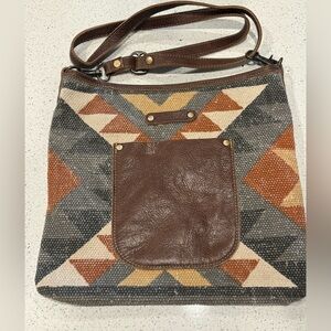 Myra Bag, Upcycle Shoulder, Canvas and Leather
